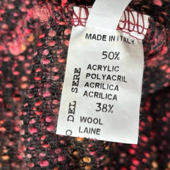 Vintage Sweater Designer Mariano del Sere Made in Italy Unique Red Orang… - Picture 7 of 7